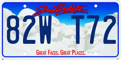 SD license plate 82WT72