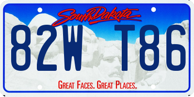 SD license plate 82WT86