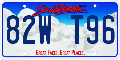 SD license plate 82WT96