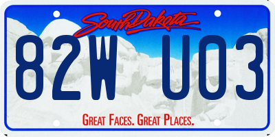 SD license plate 82WU03