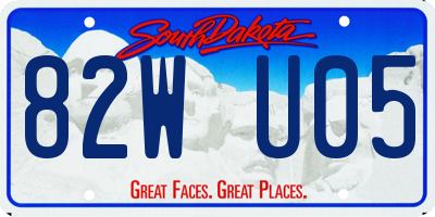 SD license plate 82WU05