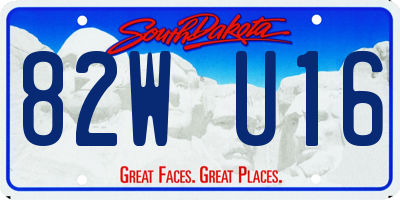 SD license plate 82WU16