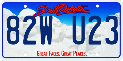 SD license plate 82WU23