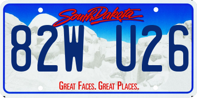 SD license plate 82WU26