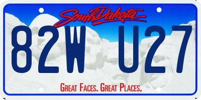 SD license plate 82WU27