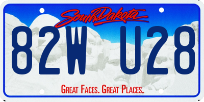 SD license plate 82WU28