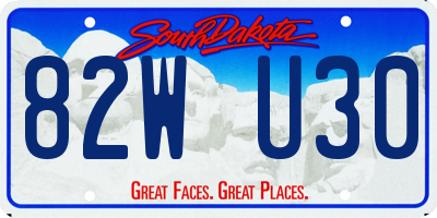 SD license plate 82WU30