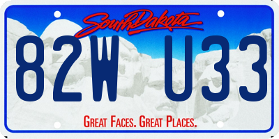 SD license plate 82WU33