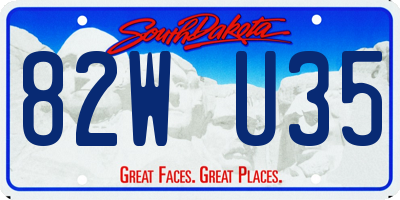 SD license plate 82WU35