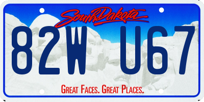 SD license plate 82WU67