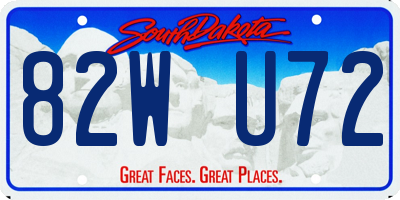 SD license plate 82WU72