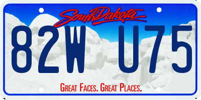 SD license plate 82WU75