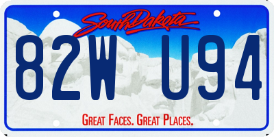 SD license plate 82WU94