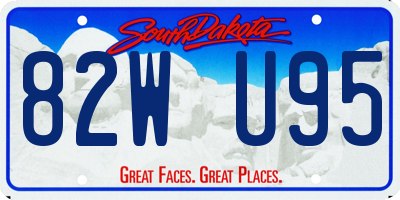 SD license plate 82WU95