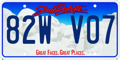SD license plate 82WV07