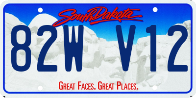 SD license plate 82WV12
