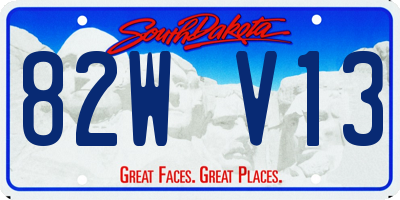SD license plate 82WV13