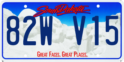 SD license plate 82WV15