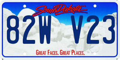 SD license plate 82WV23