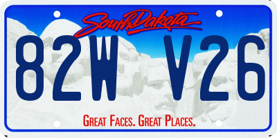 SD license plate 82WV26