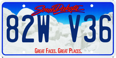 SD license plate 82WV36