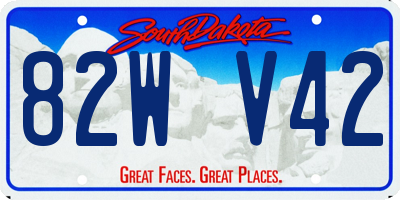SD license plate 82WV42