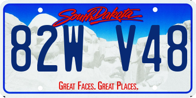 SD license plate 82WV48