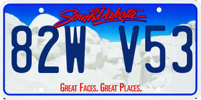 SD license plate 82WV53