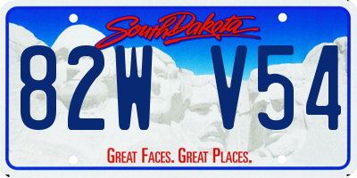 SD license plate 82WV54