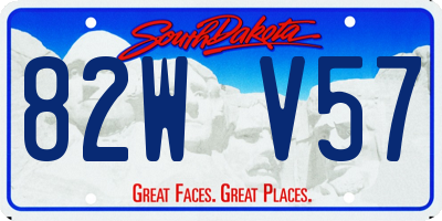 SD license plate 82WV57