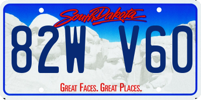 SD license plate 82WV60