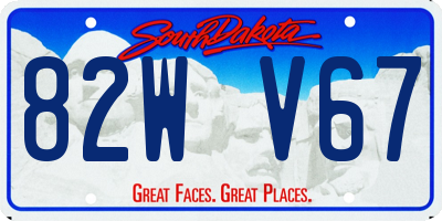 SD license plate 82WV67