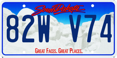 SD license plate 82WV74