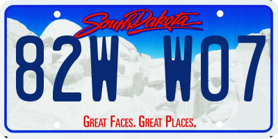 SD license plate 82WW07