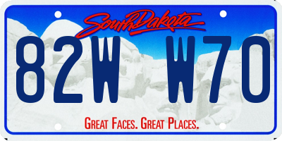 SD license plate 82WW70