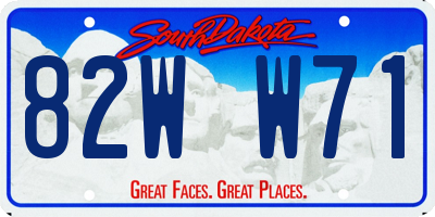 SD license plate 82WW71