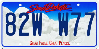 SD license plate 82WW77