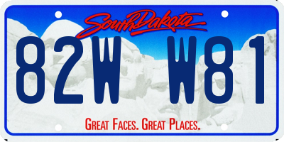 SD license plate 82WW81