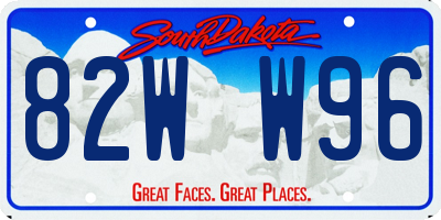 SD license plate 82WW96