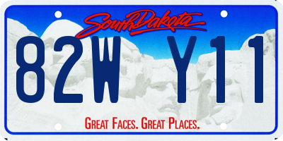 SD license plate 82WY11
