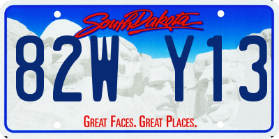 SD license plate 82WY13