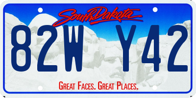 SD license plate 82WY42