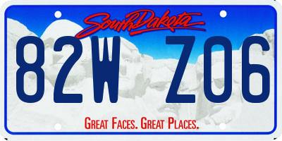 SD license plate 82WZ06