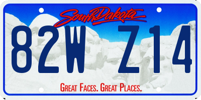 SD license plate 82WZ14