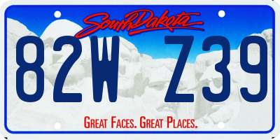 SD license plate 82WZ39
