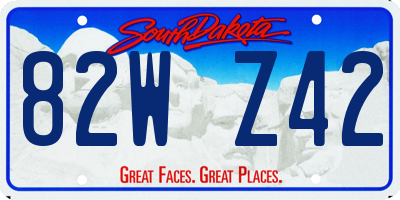 SD license plate 82WZ42