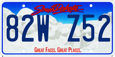 SD license plate 82WZ52