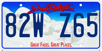 SD license plate 82WZ65