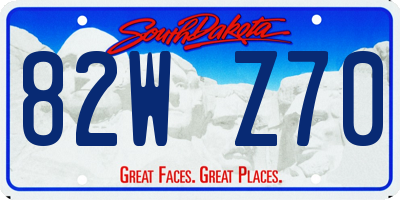 SD license plate 82WZ70