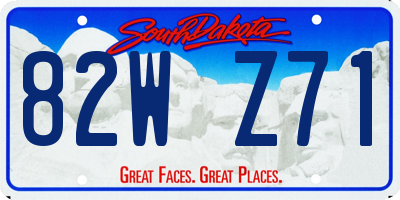 SD license plate 82WZ71